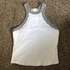 White/Gray Tight Crop Top